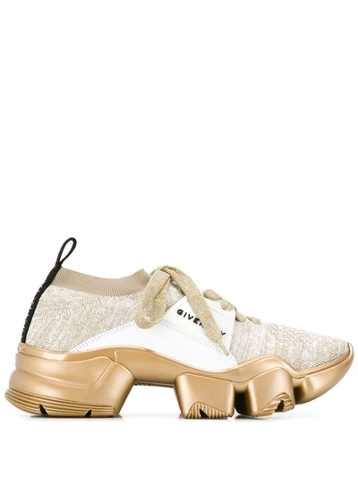 Givenchy Jaw Low Top Knit Trainers In Gold