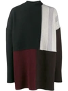 Jil Sander Oversized Patchwork Wool Sweater In Multi