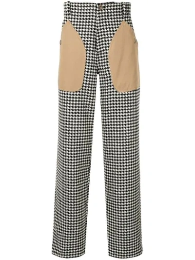 Loewe Houndstooth Patch Pocket Trousers In Black