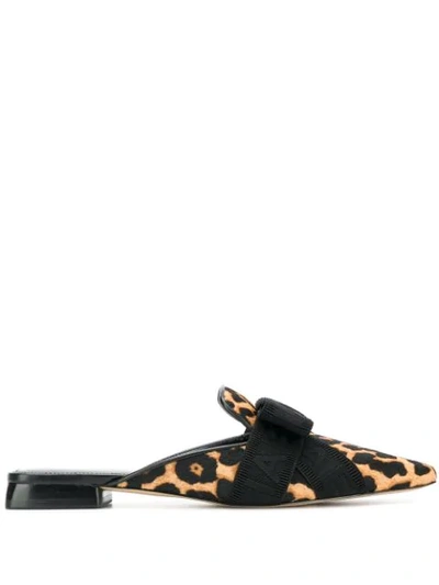 Michael Michael Kors Leopard Print Bow Loafers In Black