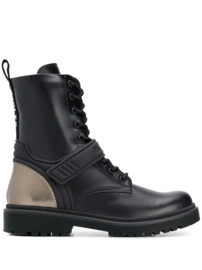 Moncler Calypso Lace-up Combat Boots In Black
