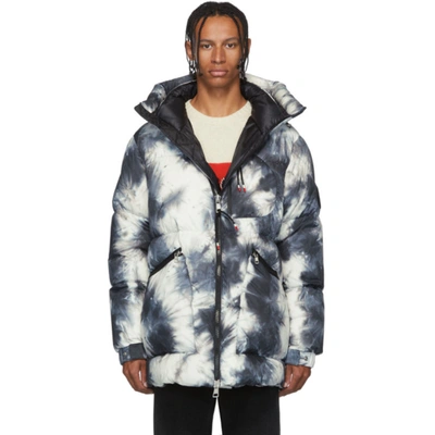 Moncler Genius 2 Moncler 1952 White & Black Down Joele Parka In 990 Blk/wht