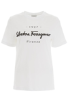 Ferragamo Logo-print Crew-neck T-shirt In White
