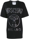 Moschino Crystal Logo T-shirt In Black