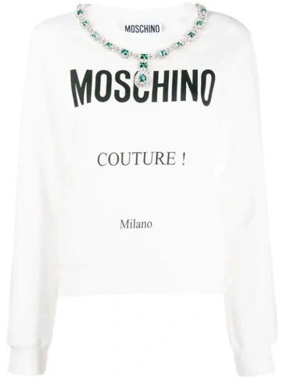 Moschino Necklace Sweatshirt In White