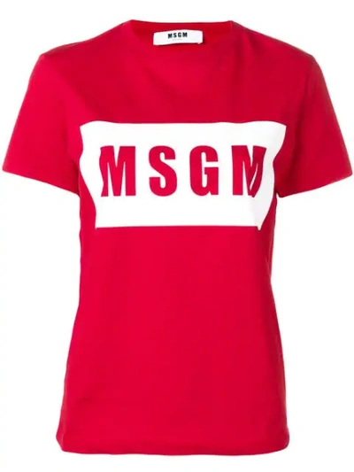 Msgm Logo T-shirt In Red