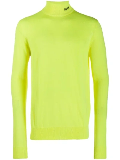 Msgm Men's 2740mm13219556008 Yellow Wool Sweater