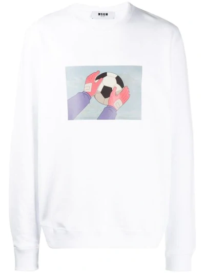 Msgm Holly & Benji Print Sweatshirt In White