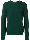 Polo Ralph Lauren Green Cable Knit Cotton Sweater