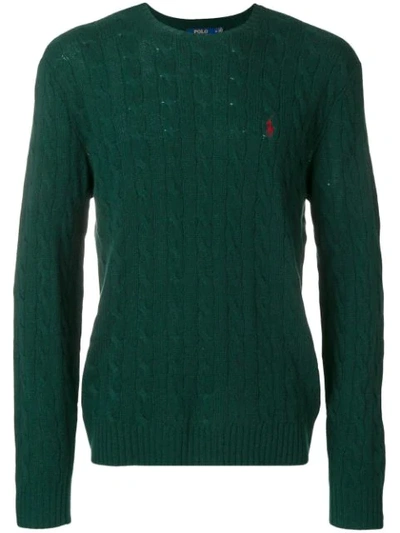 Polo Ralph Lauren Green Cable Knit Cotton Sweater