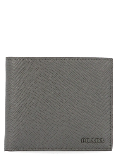 Prada Grey Leather Wallet