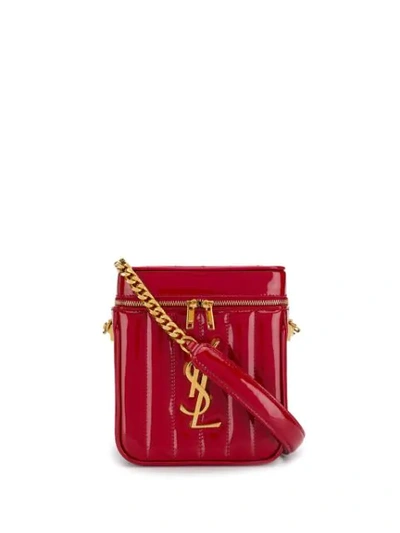 Saint Laurent Vicky Zip-around Bag In Red
