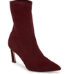 Stuart Weitzman Rapture Mid Calf Stretch Suede Booties In Cabernet Suede