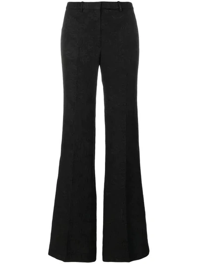 Theory Flared Jacquard Trousers In Black