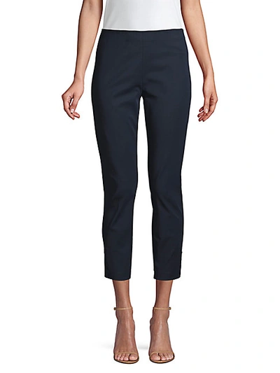 Theory Ankle-snap Cropped Leggings In Deep Royal