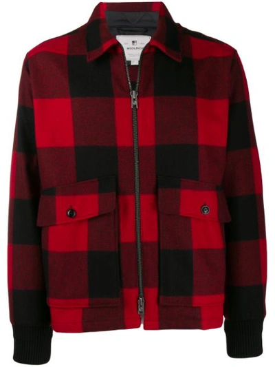 Woolrich Check Pattern Shirt Jacket In Red,black