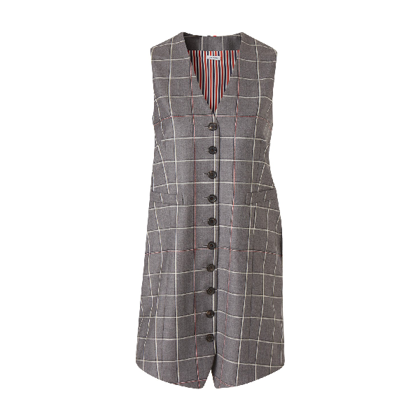 Thom Browne Short Wool Dress In Grey | ModeSens