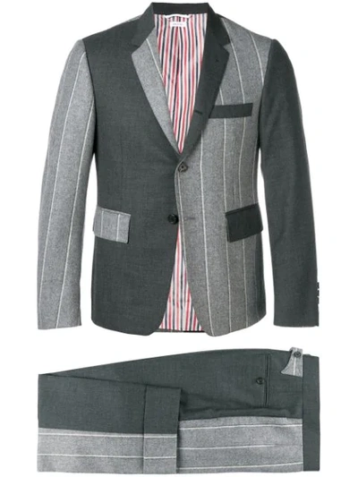 Thom Browne Super 120s Shadow Stripe Suit In Grey