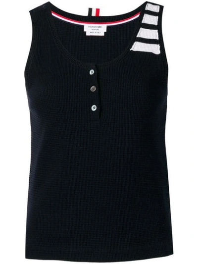 Thom Browne 4-bar Stripe Tank Top In Blue