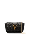 Versace Virtus Quilted Leather Mini-bag In Black