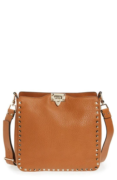 Valentino Garavani Rockstud Small Hobo Bag, Light Cuir, Light Cuir In Cognac