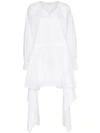 Jw Anderson Draped Smock Dress In White