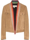 Greg Lauren Suede Bomber Jacket In Brown