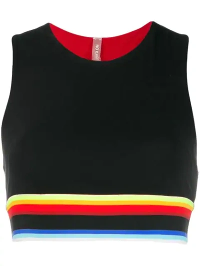 No Ka'oi Rainbow Lani Stretch Techno Bra Top In Black