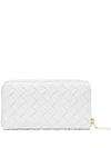 Bottega Veneta Intrecciato Zip-around Wallet In White