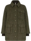 Ganni Double-layered Utility Pocket Coat In Green