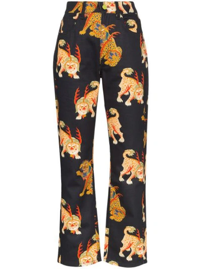 KIRIN PEGGY GOU HAETAE PRINT BOYFRIEND JEANS 