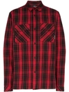 Marcelo Burlon County Of Milan Double Cargo Pocket Checked Shirt In Red