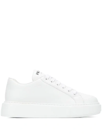 Prada Macro Low-top Sneakers In White