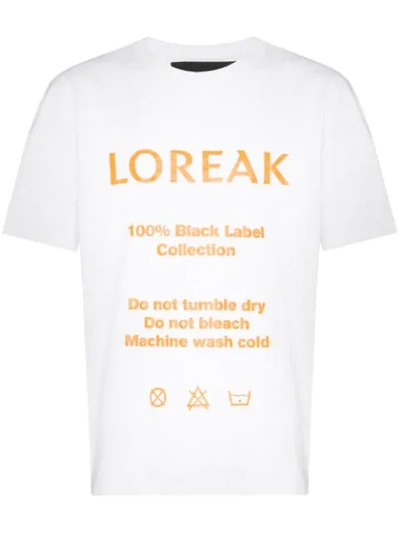 Loreak Label Print T-shirt In White