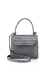 Nancy Gonzalez Mini Lily Crocodile Leather Crossbody Bag In Grey