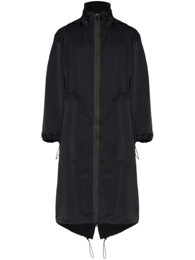 Bottega Veneta Long Parka Coat In Black