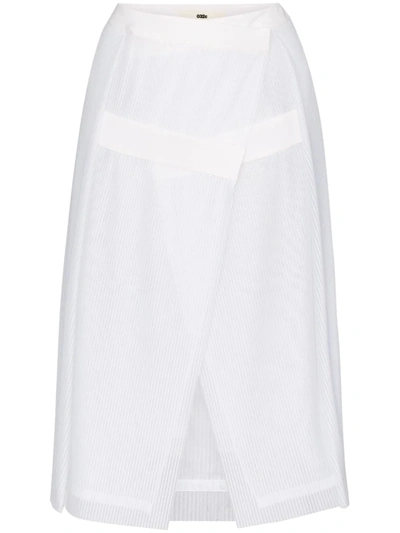 032c Plissé Pleated Wrap Skirt In White