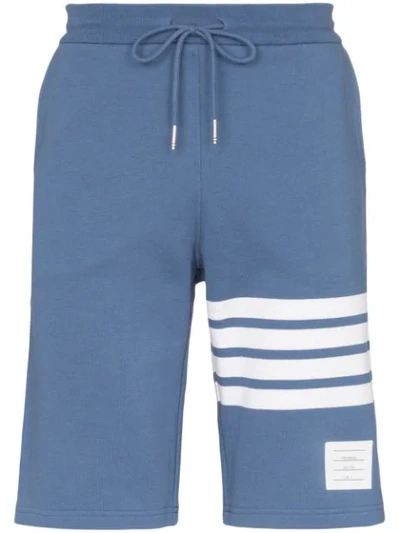 Thom Browne Striped Track Shorts In Blue
