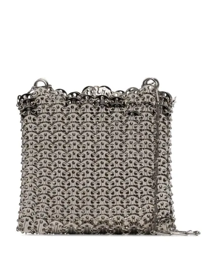 Paco Rabanne Iconic 1969 Chainmail And Faux Leather Shoulder Bag In Silver