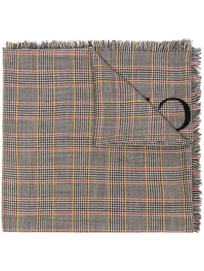 Gucci Houndstooth Check Large Scarf In Black