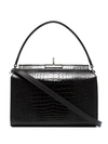 Gu_de Women's Mini Milky Croc-embossed Leather Crossbody Bag In Black