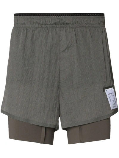 Satisfy Layered Coffeethermal And Justice Shorts In Grey