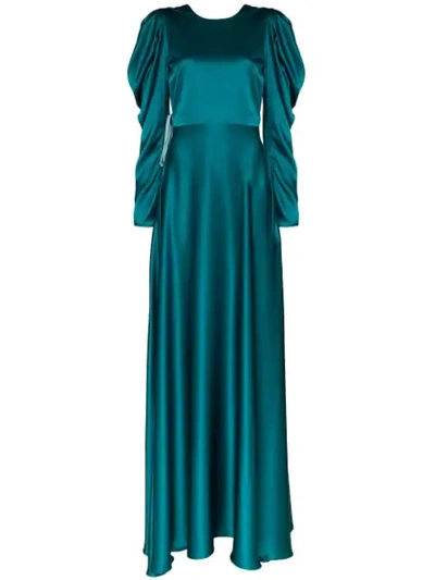 Roksanda Tala Silk Maxi Dress In Blue