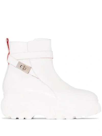 032c X Buffalo Jodhpur Ankle Boots In White