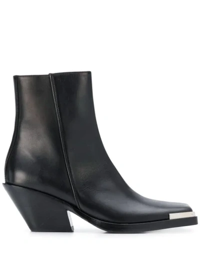 Acne Studios Braxton Leather Ankle Boots In Black