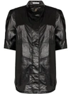 Rejina Pyo Oversized Leather-look Shirt In Black