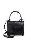 Nancy Gonzalez Mini Lily Crocodile Top Handle Bag In Black