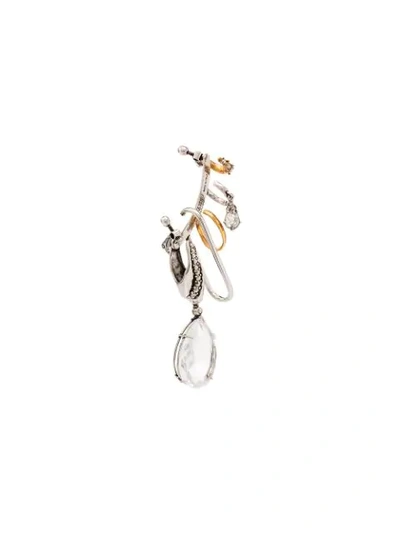 Alexander Mcqueen Crystal-embellished Multi Piece Ear Cuff In Silver