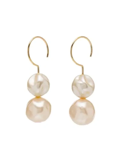 Beaufille Gold-plated Pearl Drop Earrings In Yellow Gold