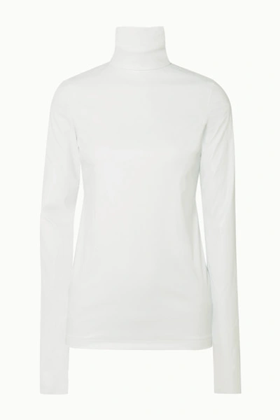 We11 Done We11done Faux Leather Roll Neck Top In Ivory